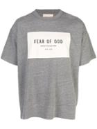 Fear Of God Logo Print T-shirt - Grey