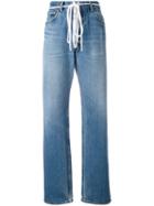 Off-white - Zip Detail Levi Jeans - Women - Cotton - 25, Blue, Cotton