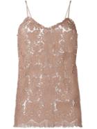 Erika Cavallini Lace Cami Top, Women's, Size: 44, Pink/purple, Cotton/viscose/polyamide