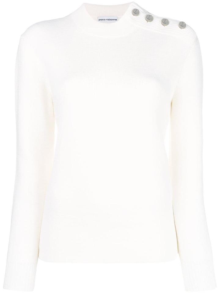 Paco Rabanne Shoulder Button Sweater - White