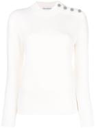 Paco Rabanne Shoulder Button Sweater - White