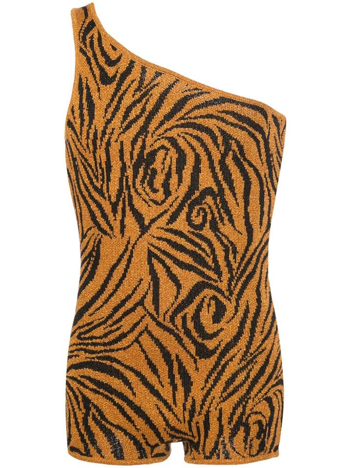 Lazoschmidl Tiger Print Bob Playsuit - Orange