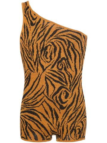 Lazoschmidl Tiger Print Bob Playsuit - Orange