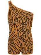 Lazoschmidl Tiger Print Bob Playsuit - Orange