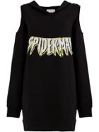Faith Connexion Spiderman Hoodie Dress - Black
