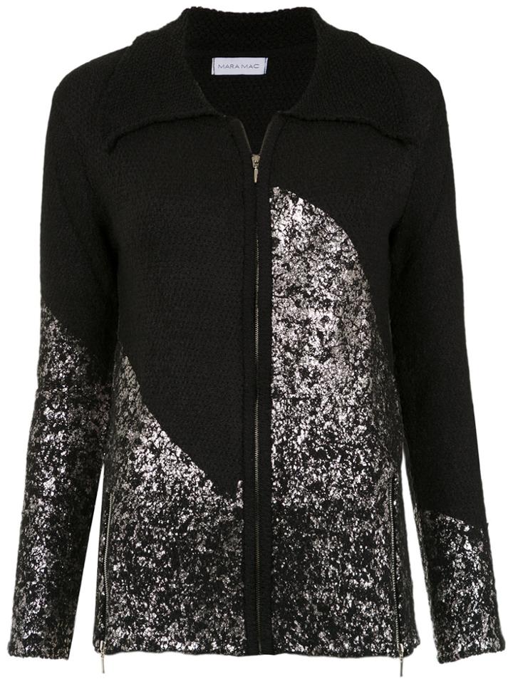 Mara Mac Embellished Knit Jacket - Black