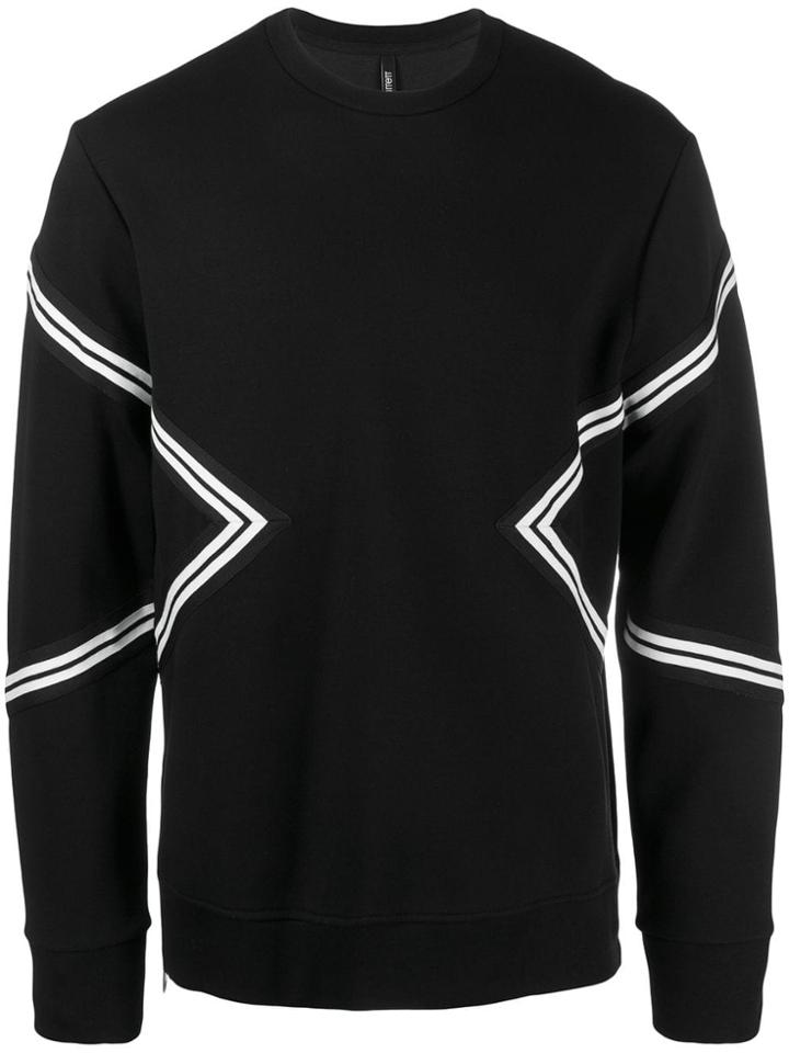 Neil Barrett Contrast Stripes Sweatshirt - Black