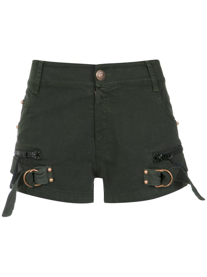Andrea Bogosian Embroidered Patch Shorts - Green