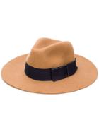 Twin-set Contrast Ribbon Hat - Brown