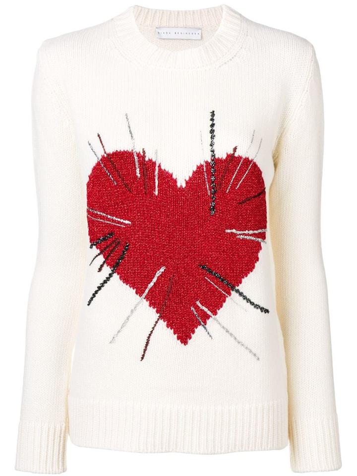 Giada Benincasa Heart Intarsia Jumper - White