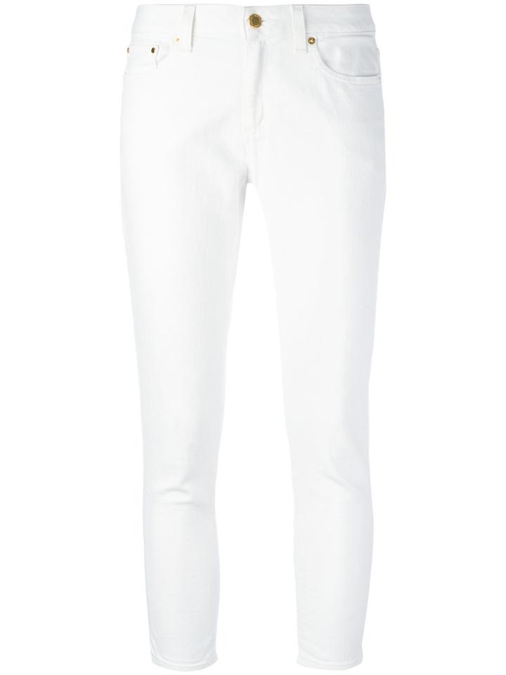 Michael Michael Kors Cropped Jeans, Women's, Size: 2, White, Cotton/spandex/elastane