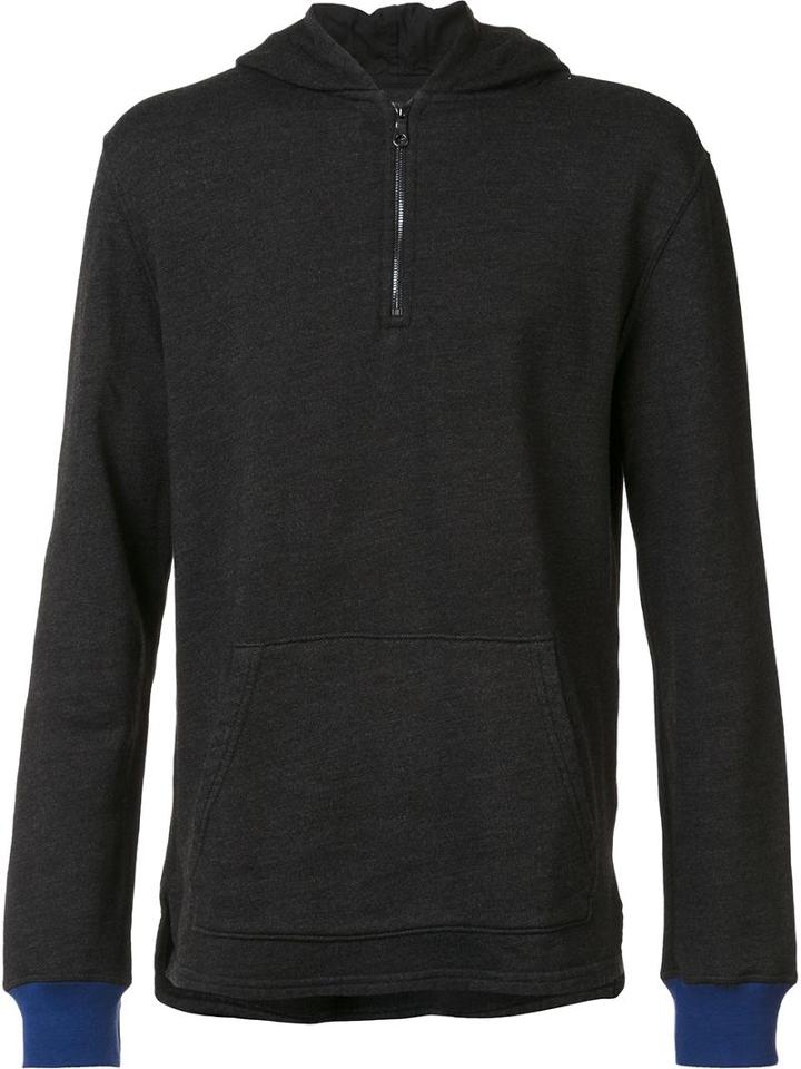 Goodlife Contrast Cuff Zipped Hoodie, Men's, Size: Small, Grey, Cotton/polyester/rayon