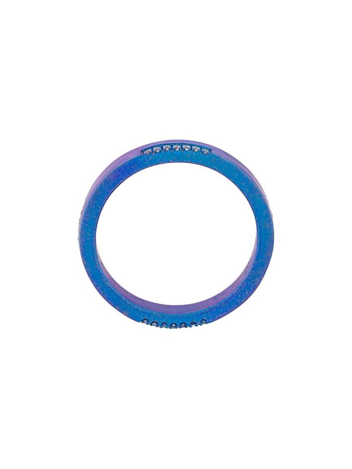 Eye M By Ileana Makri Thin Band Ring - Blue