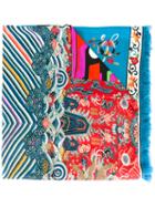 Pierre-louis Mascia Striped Scarf, Women's, Blue, Silk