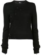 Yang Li - Distressed Knit Jumper - Women - Wool - 42, Black, Wool