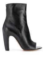 Maison Margiela Open Toe Heeled Ankle Boots - Black