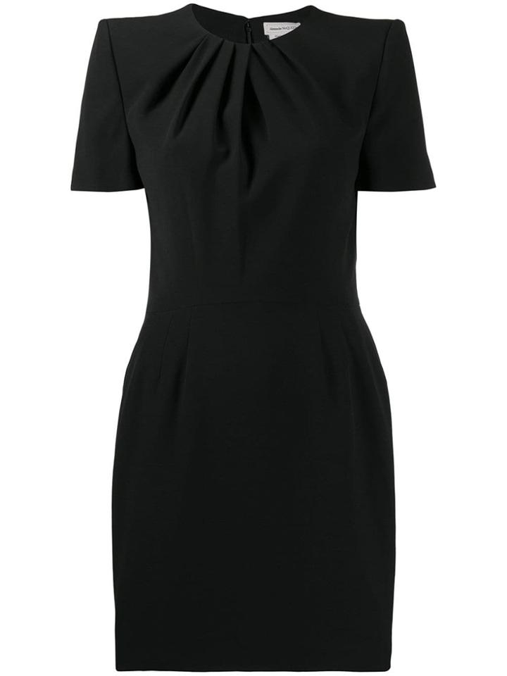 Alexander Mcqueen Ruched Cocktail Dress - Black
