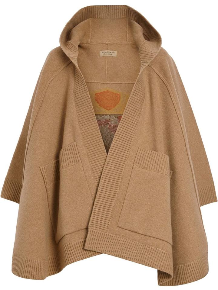 Burberry Crest Jacquard Hooded Cape - Neutrals