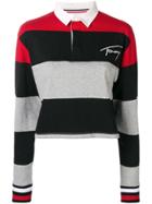 Tommy Jeans Striped Polo Shirt - Black