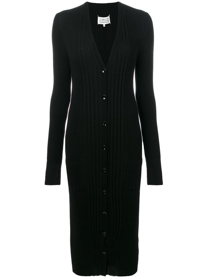 Maison Margiela Long Ribbed Cardigan - Black