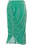 Vivetta Knee Length Velvet Skirt - Green