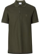Burberry Monogram Motif Cotton Piqué Polo Shirt - Green
