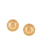 Chanel Pre-owned Cc Round Earrings - Gold