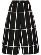 Junya Watanabe Comme Des Garçons Grid Print Cropped Trousers - Black