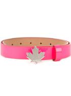 Dsquared2 Maple Leaf Buckle Belt - Pink & Purple
