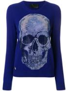 Philipp Plein Skull Embellished Jumper - Blue
