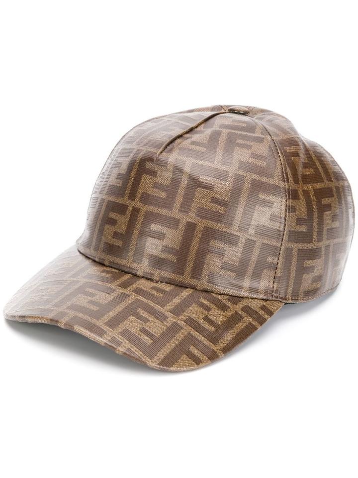 Fendi Ff Printed Baseball Cap - Brown