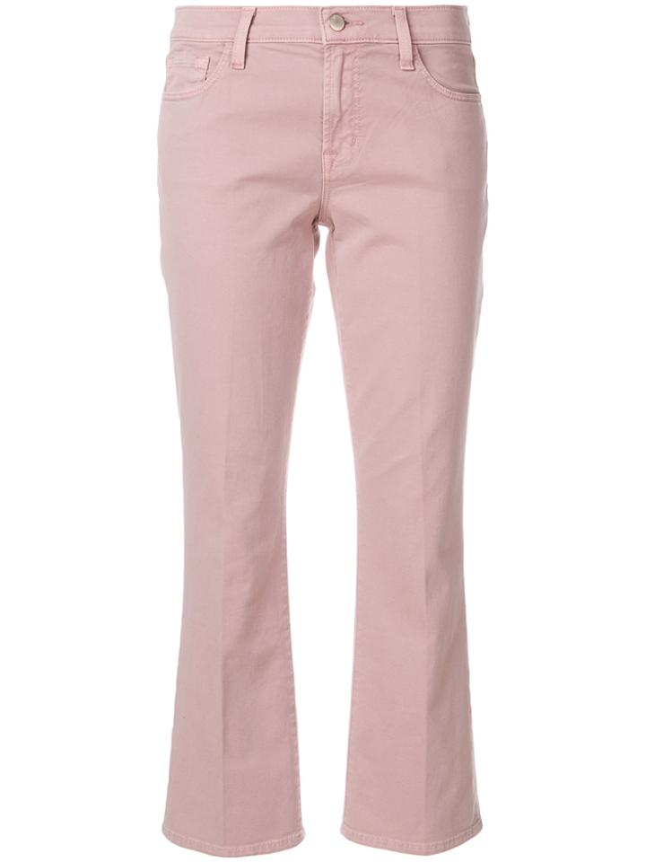 J Brand Selena Crop Flare Jeans - Pink & Purple