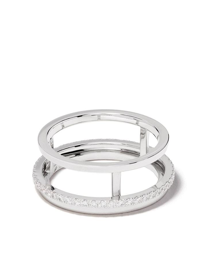 De Beers 18kt White Gold The Horizon Diamond Ring