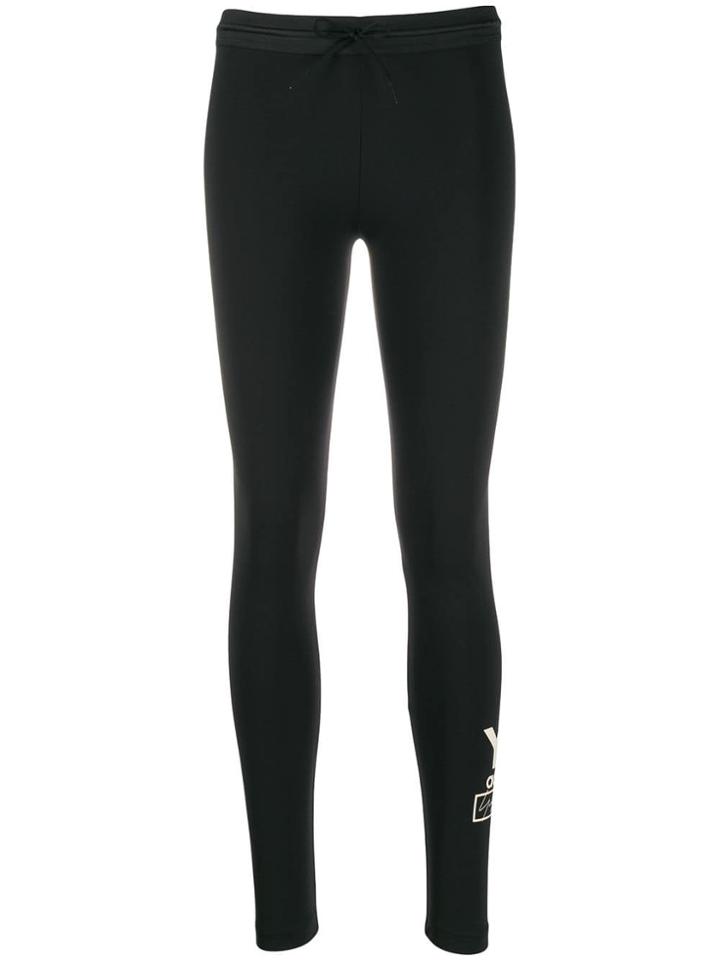 Y-3 Stacked Logo Print Performance Leggings - Black