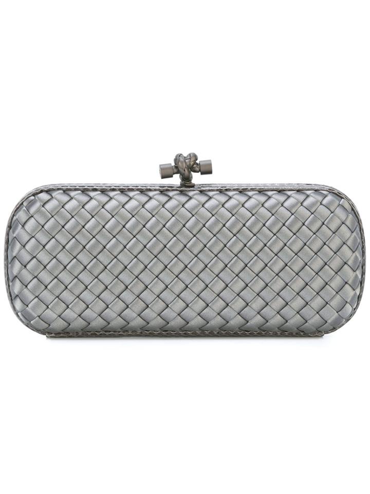 Bottega Veneta New Light Grey Intrecciato Impero Stretch Knot