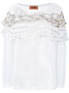 Missoni Sheer Ruffle Sweater - White