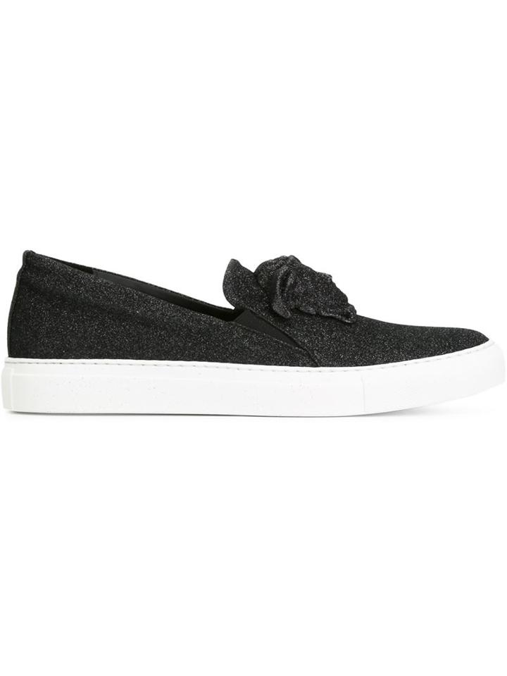 Versace Medusa Slip-on Sneakers, Women's, Size: 37.5, Black, Rubber/leather