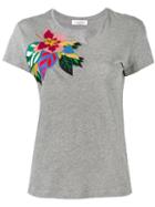 Valentino Tropical Dream Appliqué T-shirt, Women's, Size: Medium, Grey, Cotton