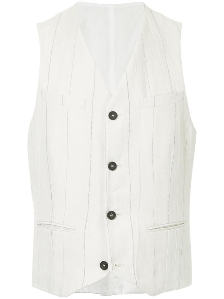 Bergfabel Pinstripe Lightweight Waistcoat - White