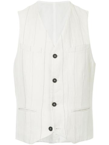 Bergfabel Pinstripe Lightweight Waistcoat - White