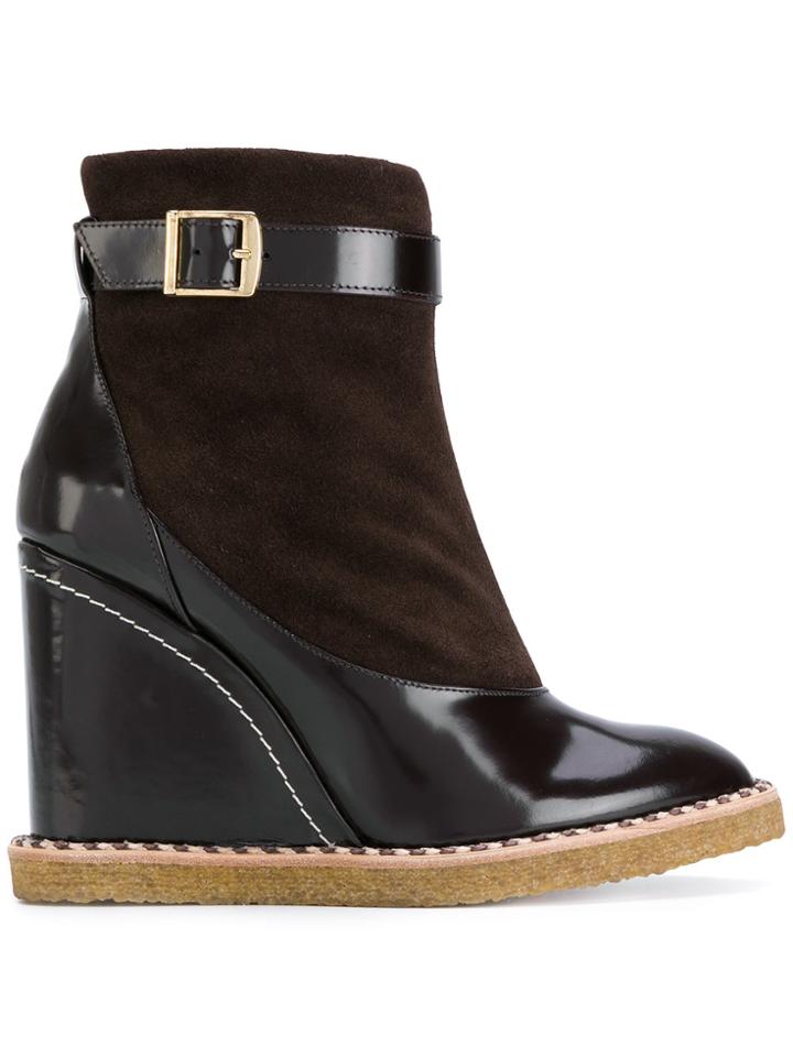Paloma Barceló Ankle Length Buckled Boots - Brown
