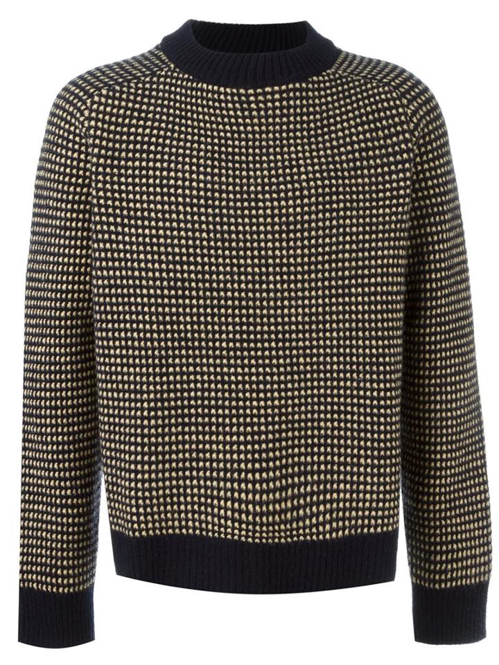 Marni Dotted Knit Jumper, Men's, Size: 46, Blue, Virgin Wool