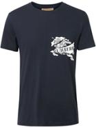 Burberry Logo Printed T-shirt - Blue