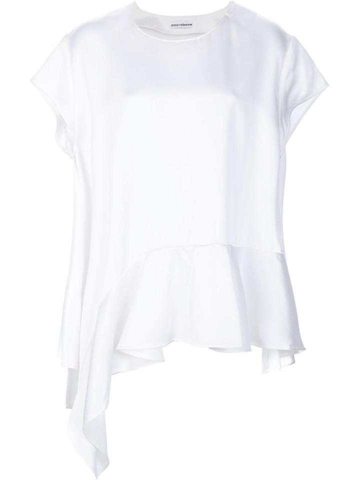 Paco Rabanne Ruffle Hem T-shirt - White