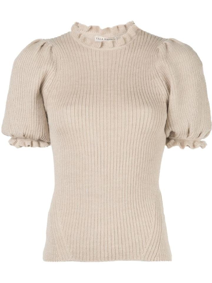 Ulla Johnson Frill-trimmed Knitted Top - Neutrals