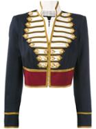 Dsquared2 - Cropped Military Jacket - Women - Silk/cotton/polyester/virgin Wool - 42, Blue, Silk/cotton/polyester/virgin Wool
