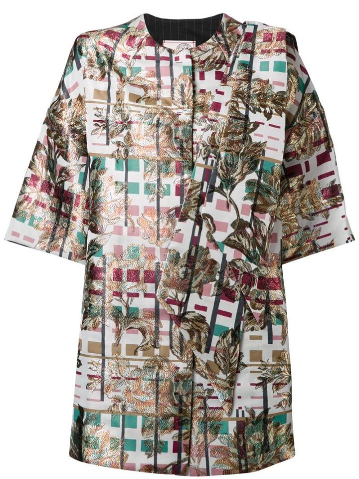 Antonio Marras Floral Motif Shortsleeved Coat, Women's, Size: 44, Polyester/acetate/viscose