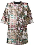 Antonio Marras Floral Motif Shortsleeved Coat, Women's, Size: 44, Polyester/acetate/viscose