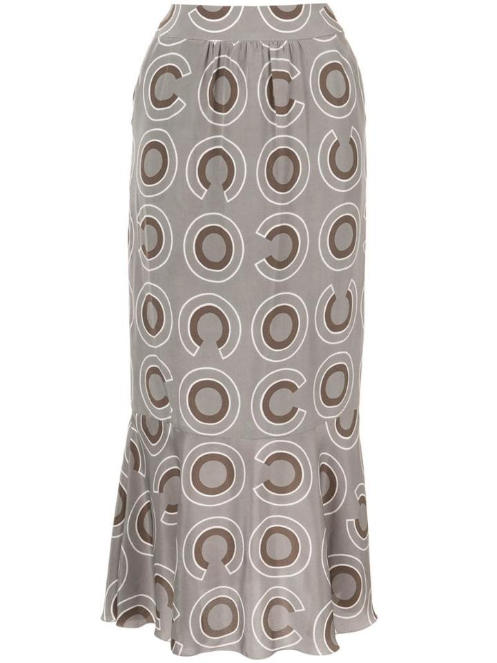 Chanel Pre-owned Geometric Print Skirt - Grey