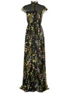 Giambattista Valli Lace Panel Floral Dress - Black